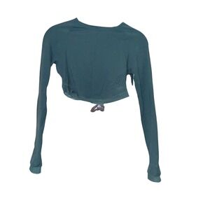 Gymshark Whitney Simmons Crop Top Womens XS Teal Blue Polyamide Elastane